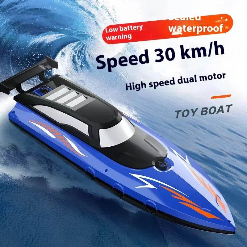 RC High-Speed 2.4G Remote Control Electric Toy Boat with Dual Spiral Pulp Charging - ToylandEU