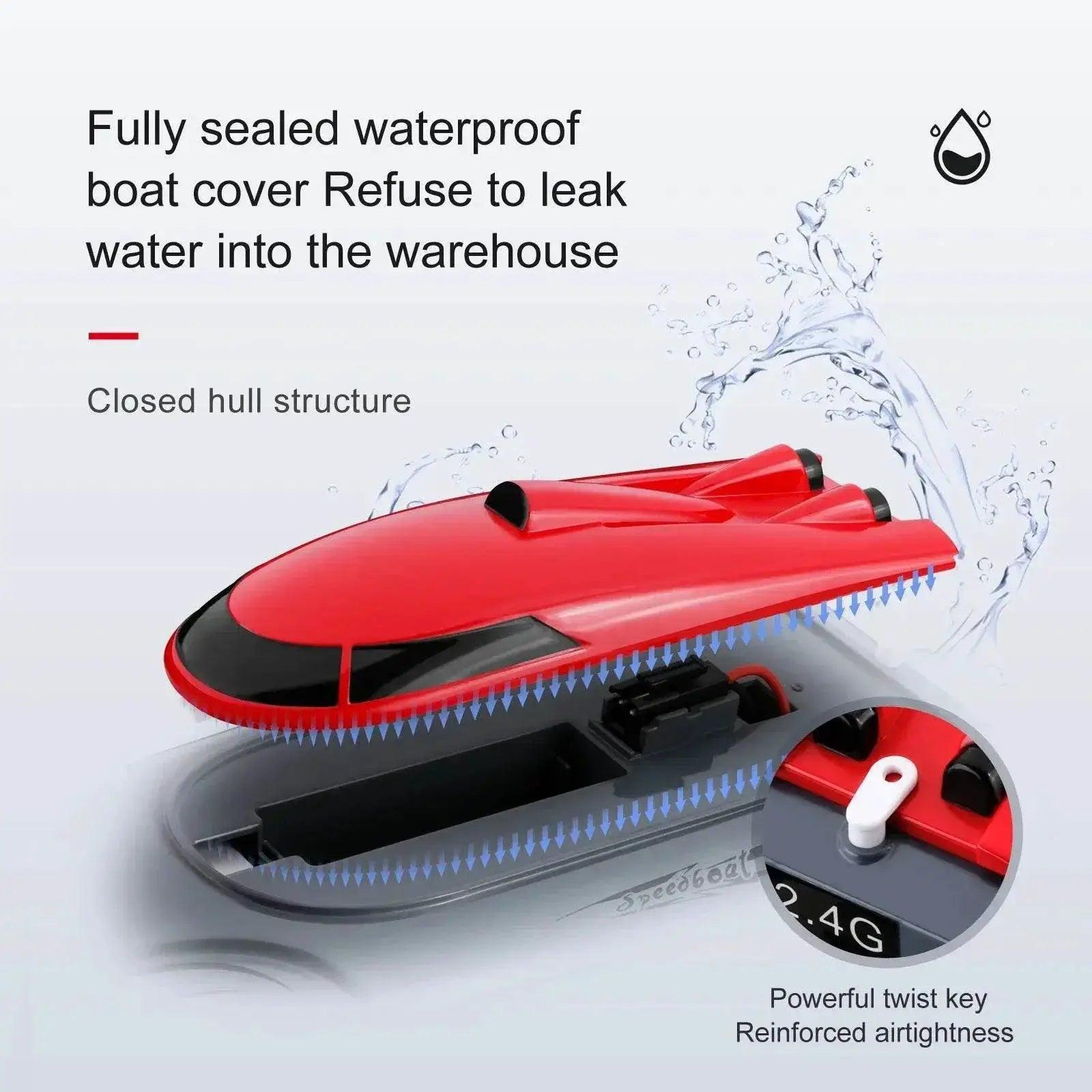  RC High-Speed 2.4G Remote Control RC Boat - 20km/h Rechargeable Waterproof Toy for Kids -  ToylandEU™