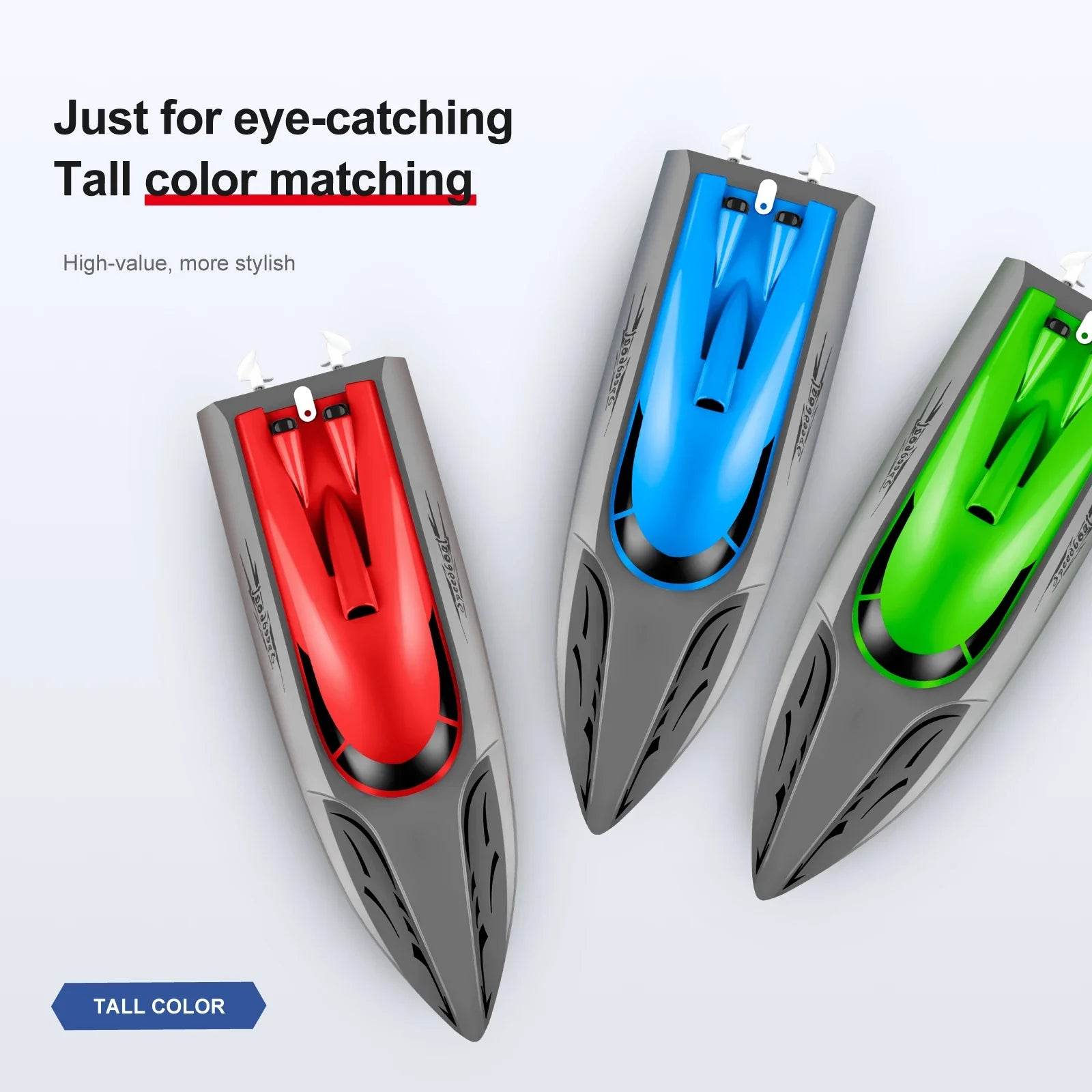 RC High-Speed 2.4G Remote Control RC Boat - 20km/h Rechargeable Waterproof Toy for Kids - ToylandEU