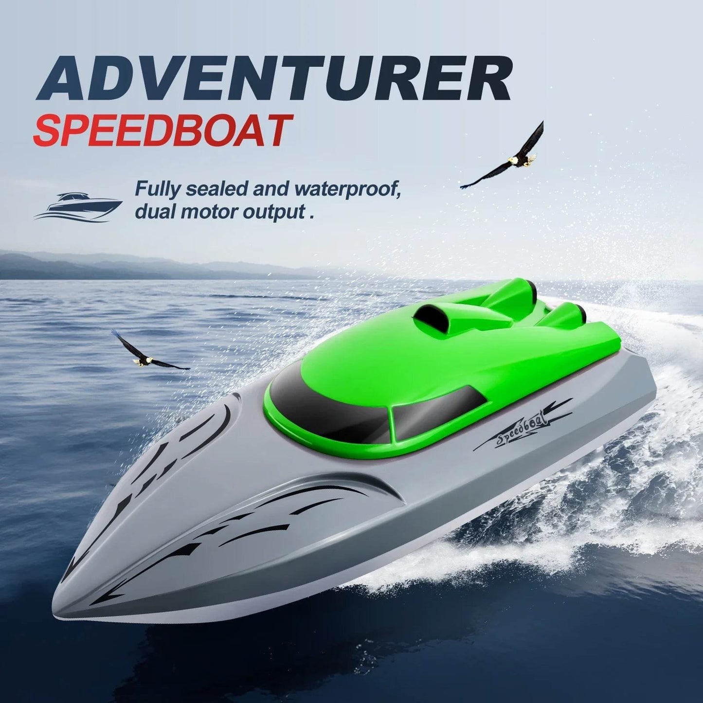 RC High-Speed 2.4G Remote Control RC Boat - 20km/h Rechargeable Waterproof Toy for Kids - ToylandEU