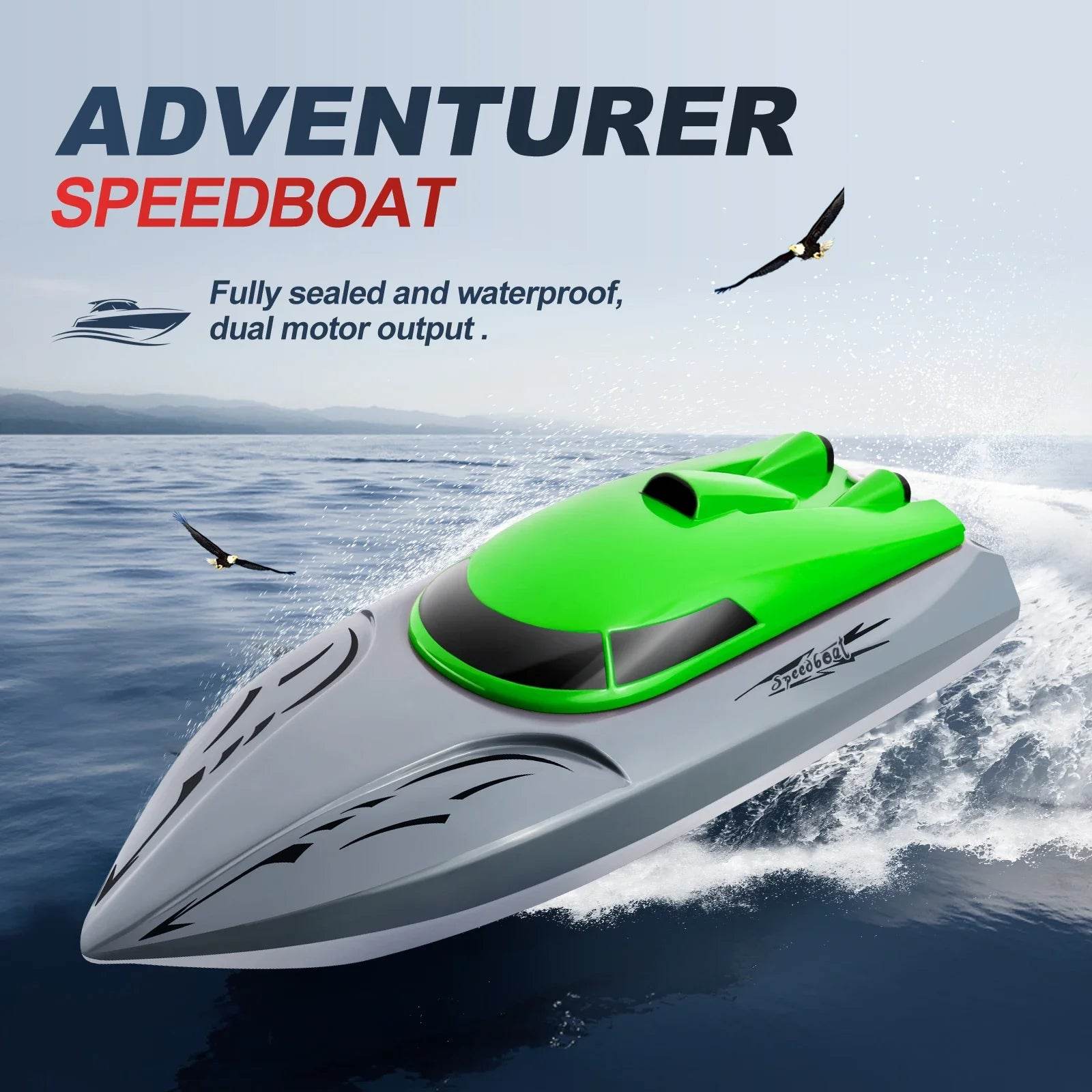 RC High-Speed 2.4G Remote Control RC Boat - 20km/h Rechargeable Waterproof Toy for Kids - ToylandEU