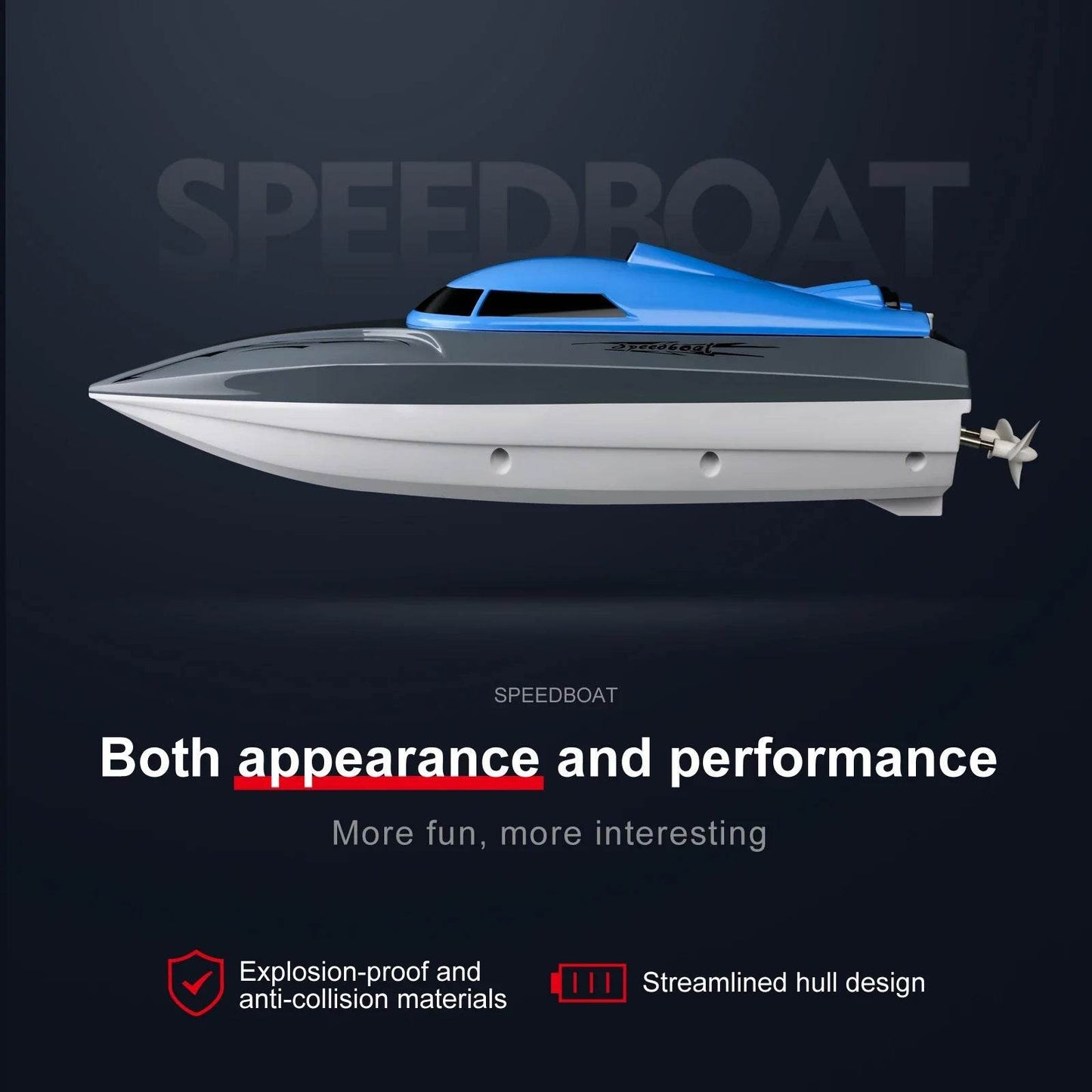 RC High-Speed 2.4G Remote Control RC Boat - 20km/h Rechargeable Waterproof Toy for Kids - ToylandEU
