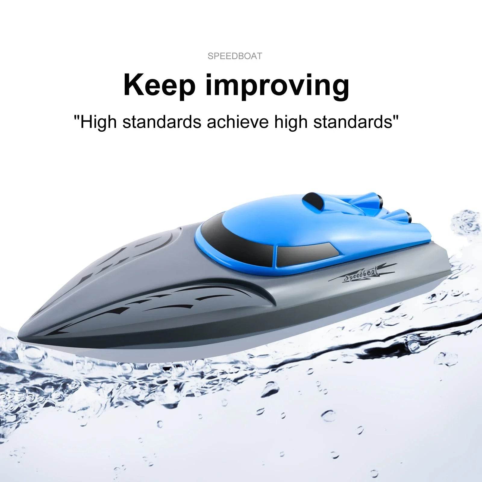 RC High-Speed 2.4G Remote Control RC Boat - 20km/h Rechargeable Waterproof Toy for Kids - ToylandEU