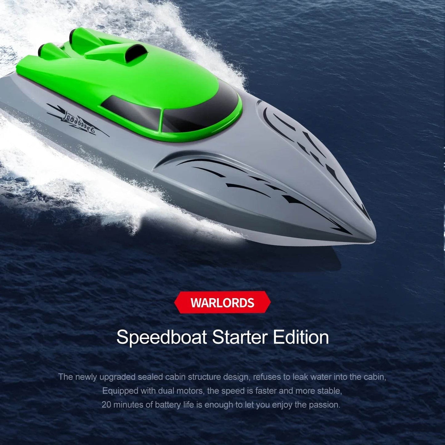 RC High-Speed 2.4G Remote Control RC Boat - 20km/h Rechargeable Waterproof Toy for Kids - ToylandEU