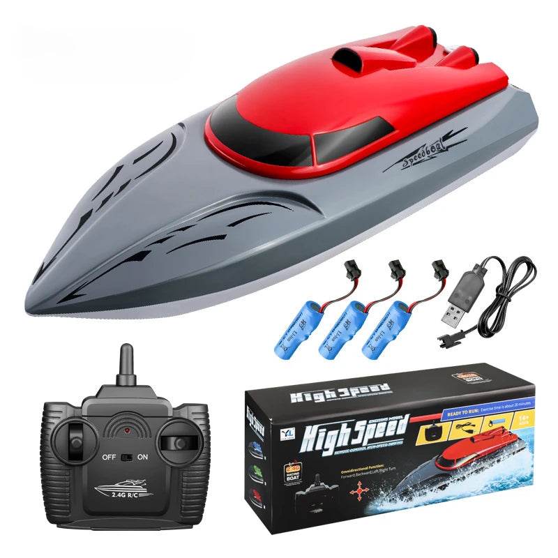 RC High-Speed 2.4G Remote Control RC Boat - 20km/h Rechargeable Waterproof Toy for Kids - ToylandEU