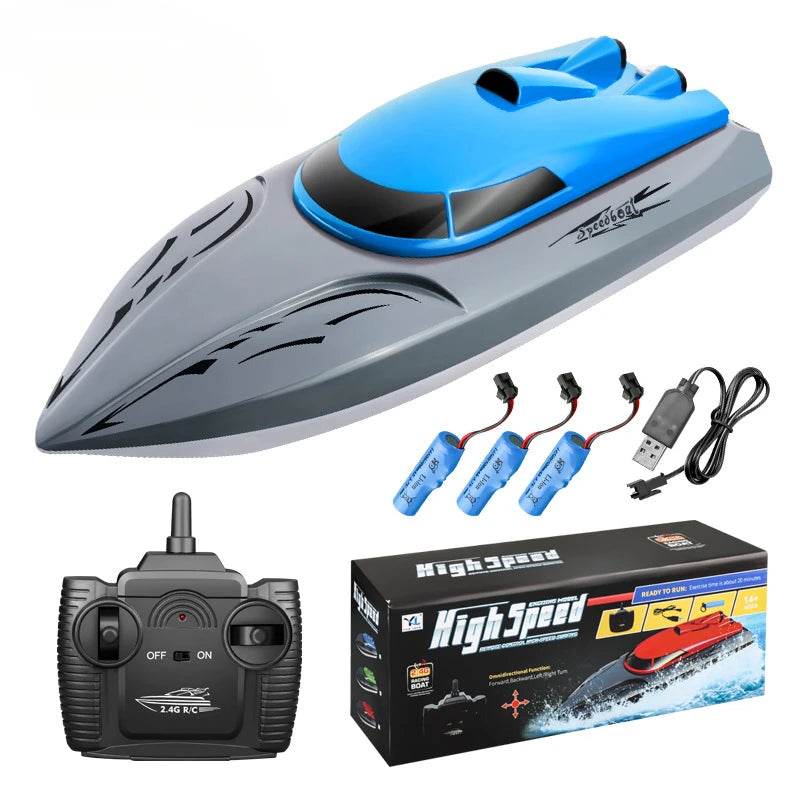 RC High-Speed 2.4G Remote Control RC Boat - 20km/h Rechargeable Waterproof Toy for Kids - ToylandEU