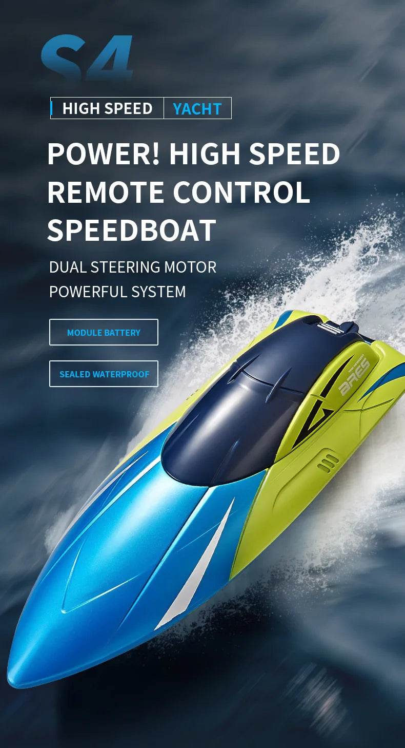 RC High-Speed 2.4G Remote Control Racing Boat - Electric RC Speedboat for Outdoor Fun, Ideal Gift for Boys, 20 Minutes Playtime - ToylandEU