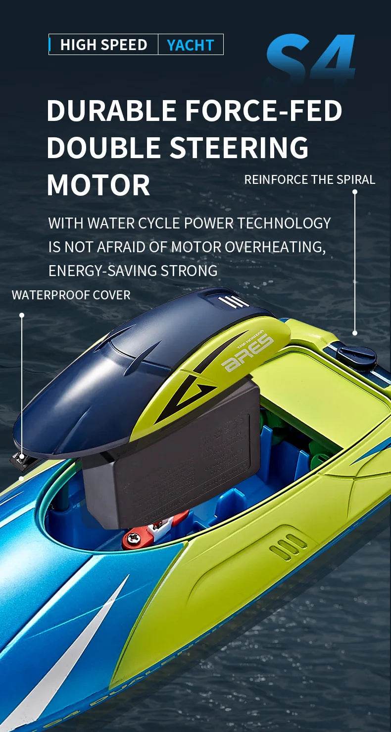 RC High-Speed 2.4G Remote Control Racing Boat - Electric RC Speedboat for Outdoor Fun, Ideal Gift for Boys, 20 Minutes Playtime - ToylandEU