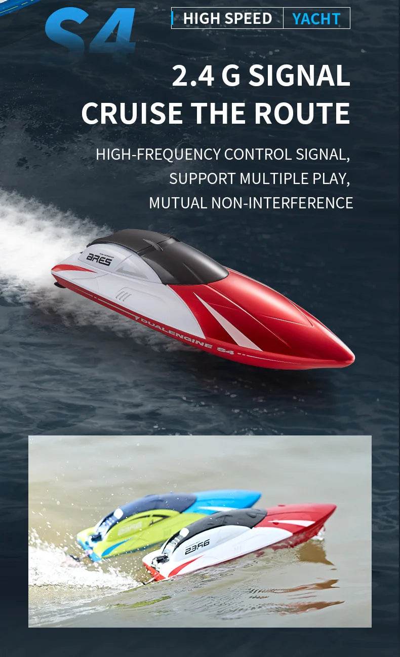 RC High-Speed 2.4G Remote Control Racing Boat - Electric RC Speedboat for Outdoor Fun, Ideal Gift for Boys, 20 Minutes Playtime - ToylandEU