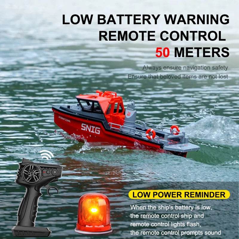 RC High-Speed 2.4G Wireless Brushless RC Rescue Tugboat - Remote Control Boat for Kids and Adults, Perfect Gift for Birthdays - ToylandEU