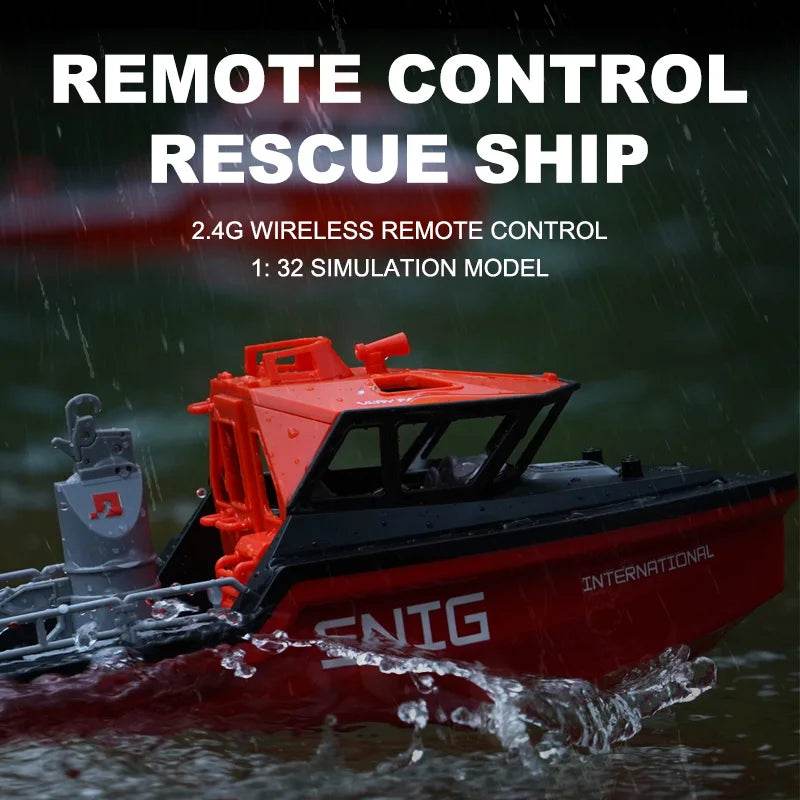 RC High-Speed 2.4G Wireless Brushless RC Rescue Tugboat - Remote Control Boat for Kids and Adults, Perfect Gift for Birthdays - ToylandEU