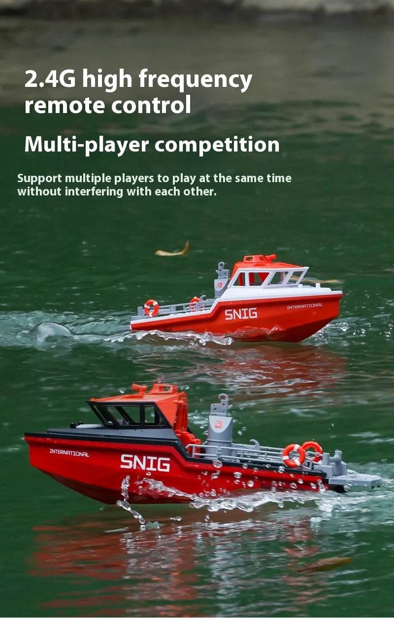 RC High-Speed 2.4G Wireless Brushless RC Rescue Tugboat - Remote Control Boat for Kids and Adults, Perfect Gift for Birthdays - ToylandEU