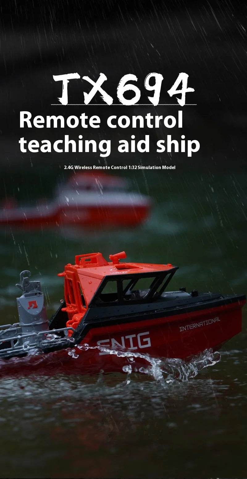 RC High-Speed 2.4G Wireless RC Rescue Tugboat 694 - Remote Control Captain Ship for Kids - ToylandEU