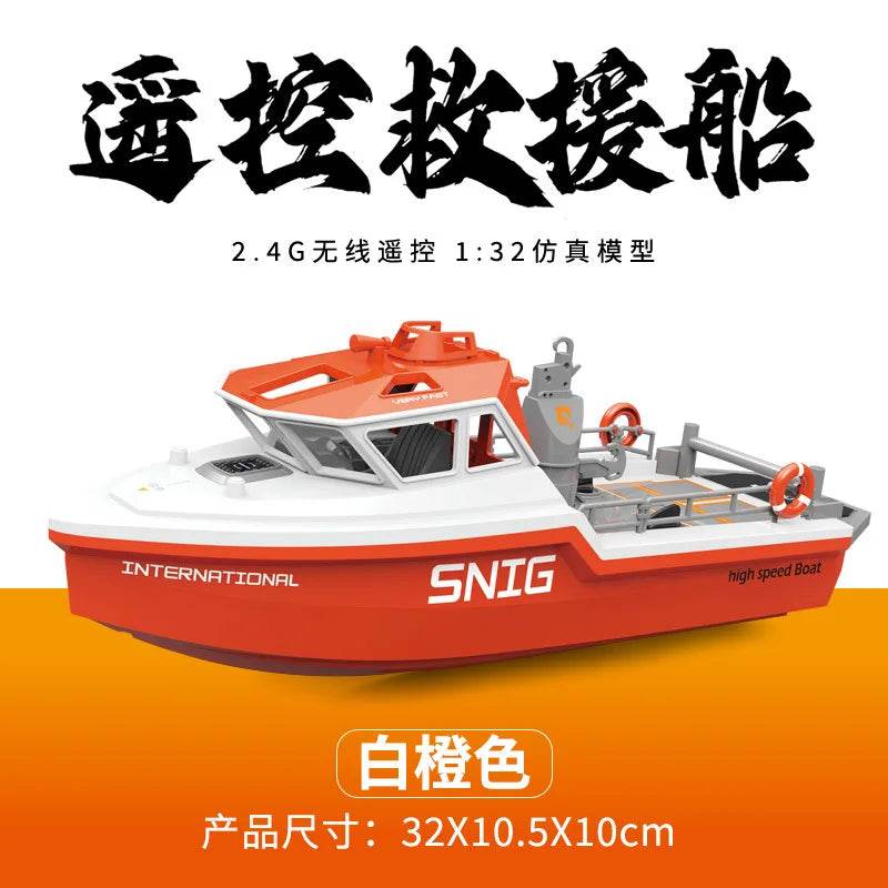 RC High-Speed 2.4G Wireless RC Rescue Tugboat 694 - Remote Control Captain Ship for Kids - ToylandEU