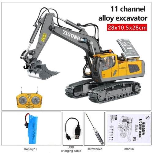 RC High-Speed 2.4GHz RC Excavator & Bulldozer Toy Truck - Ready to Play! - ToylandEU