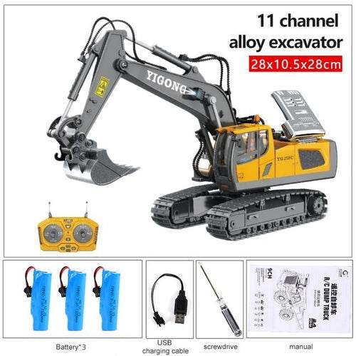 RC High-Speed 2.4GHz RC Excavator & Bulldozer Toy Truck - Ready to Play! - ToylandEU