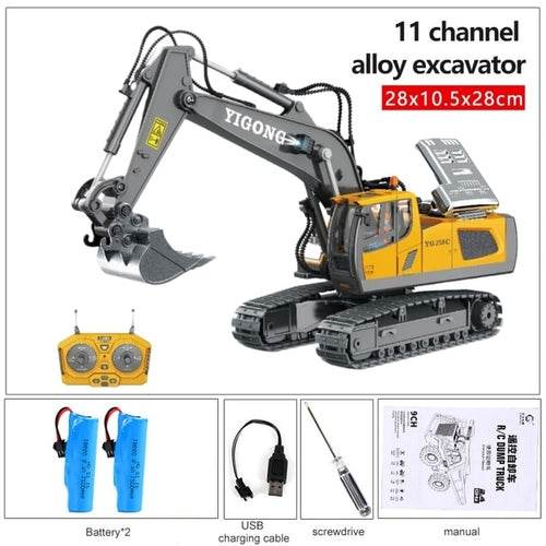 RC High-Speed 2.4GHz RC Excavator & Bulldozer Toy Truck - Ready to Play! - ToylandEU