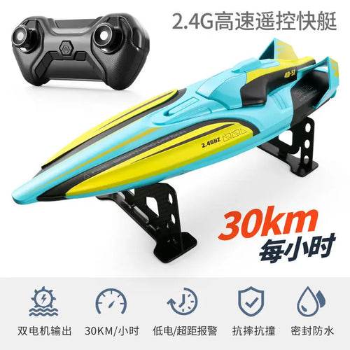 RC High-Speed 2.4GHz RC Racing Boat with Carbon Brush Motor - Waterproof Fun! - ToylandEU