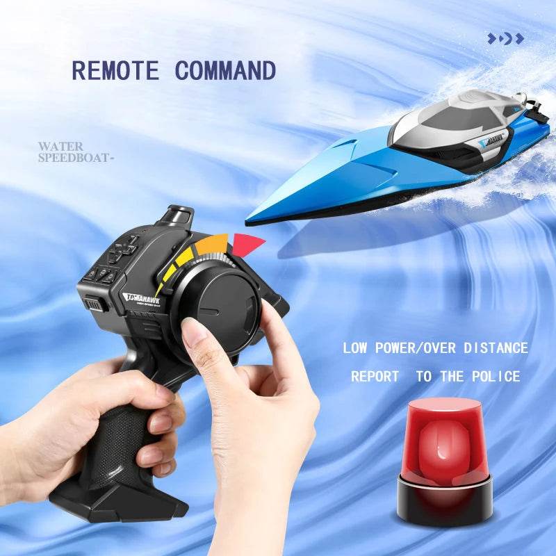 RC High-Speed 2.4GHz RC Racing Boat with Carbon Brush Motor - Waterproof Fun! - ToylandEU