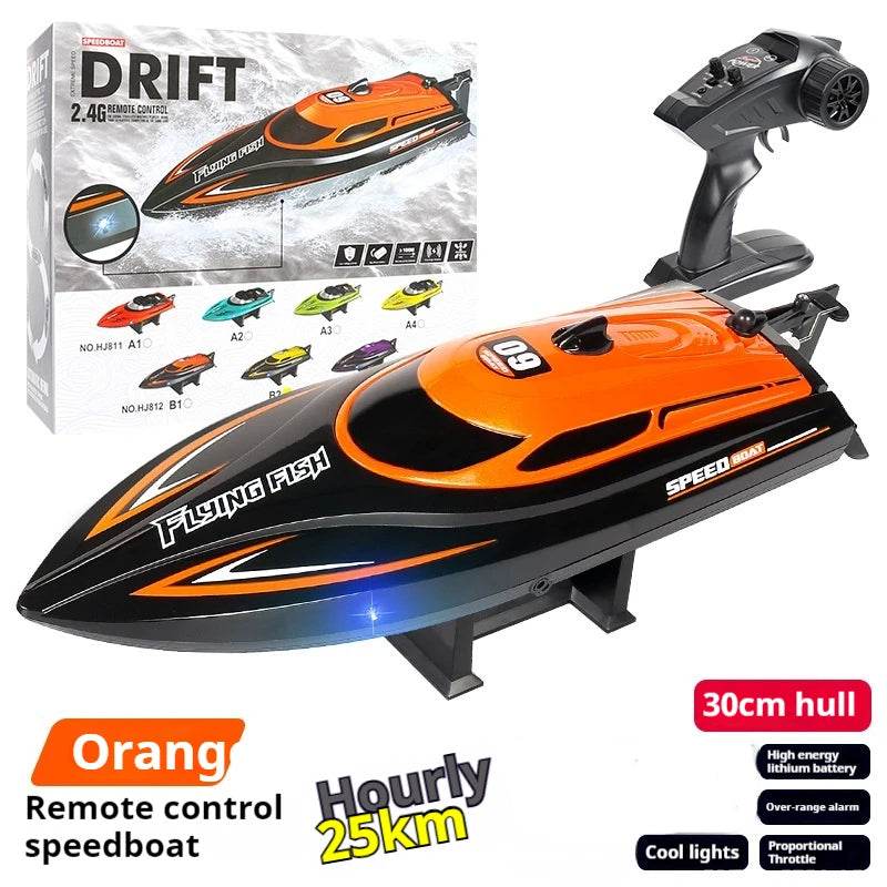 RC High-Speed 25 Km/H Hj808 Remote Control Boat - 2.4G Electric Toy for Kids, Perfect Gift! - ToylandEU