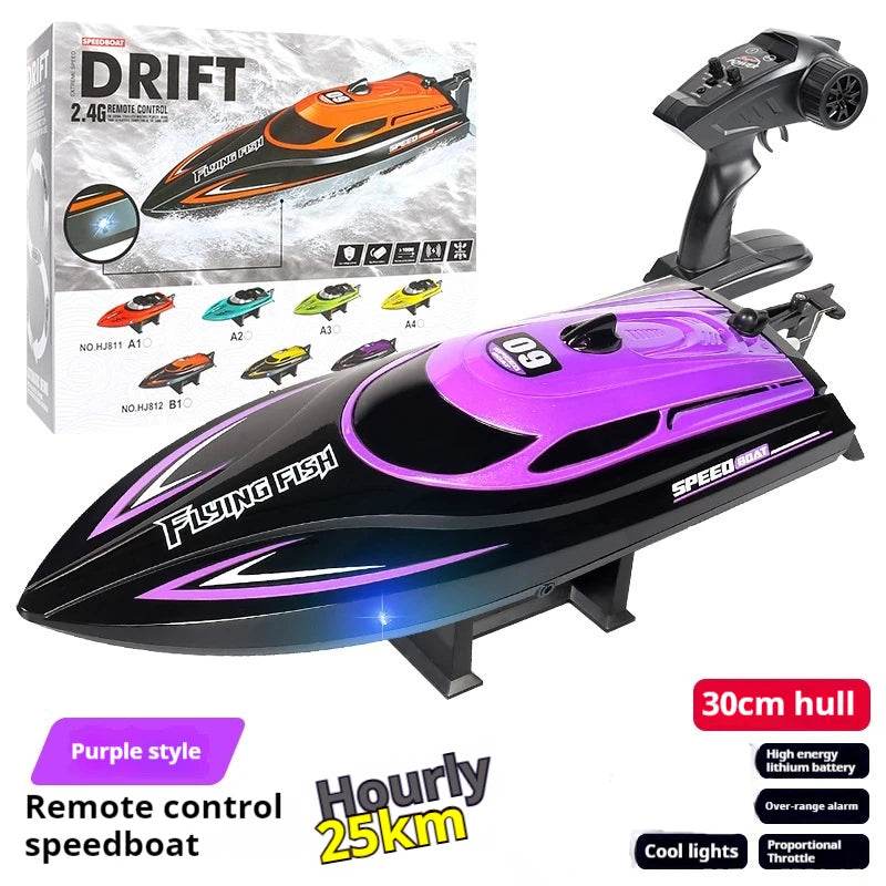 RC High-Speed 25 Km/H Hj808 Remote Control Boat - 2.4G Electric Toy for Kids, Perfect Gift! - ToylandEU