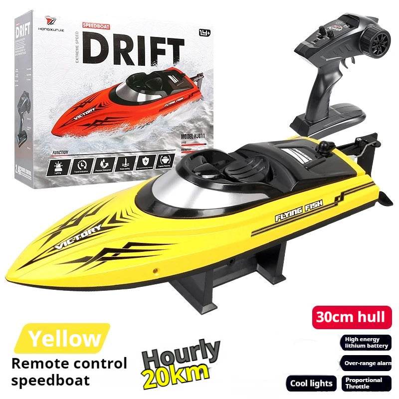 RC High-Speed 25 Km/H Hj808 Remote Control Boat - 2.4G Electric Toy for Kids, Perfect Gift! - ToylandEU