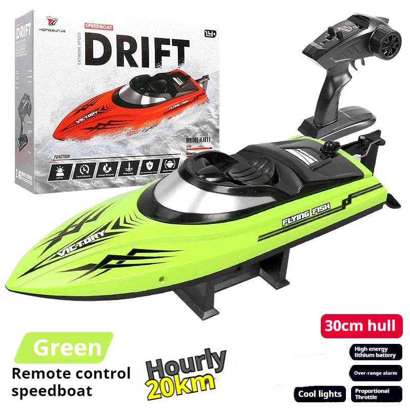 RC High-Speed 25 Km/H Hj808 Remote Control Boat - 2.4G Electric Toy for Kids, Perfect Gift! - ToylandEU
