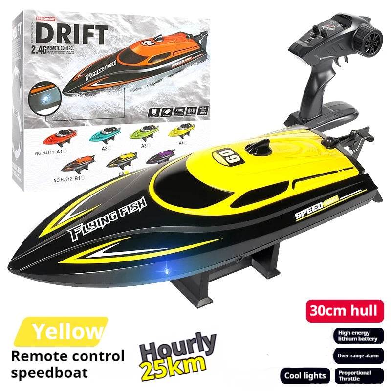 RC High-Speed 25 Km/H Hj808 Remote Control Boat - 2.4G Electric Toy for Kids, Perfect Gift! - ToylandEU