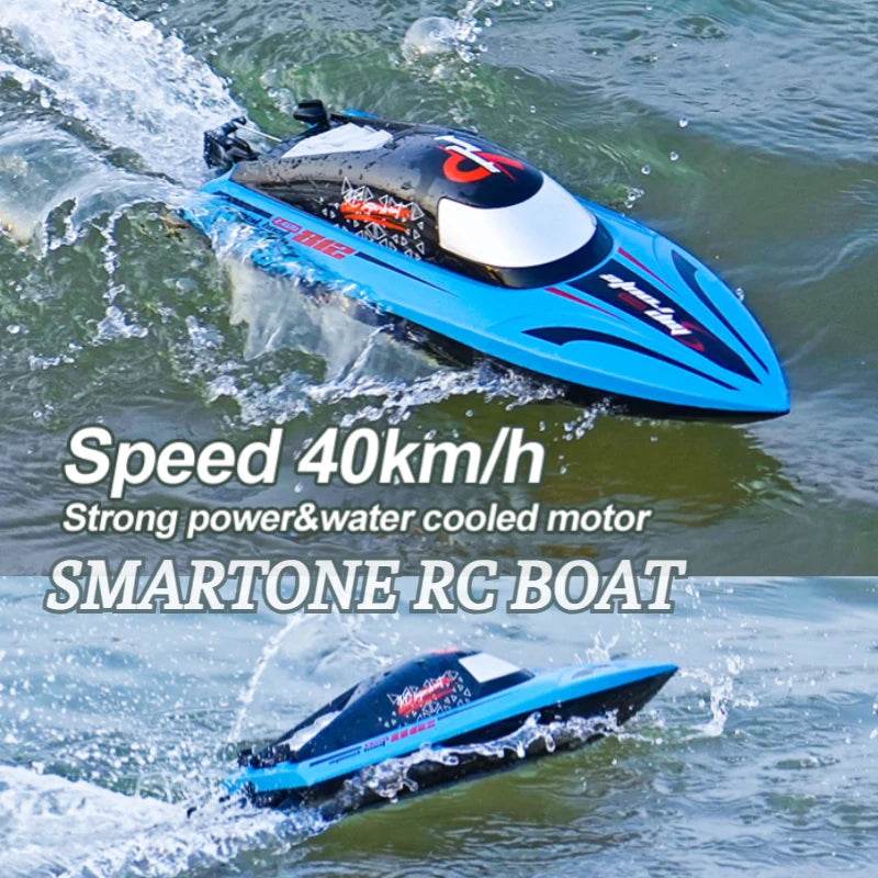 RC High-Speed 40 Km/h RC Boat with Dual Motors - Waterproof Remote Control Speedboat for Ages 14+ - ToylandEU