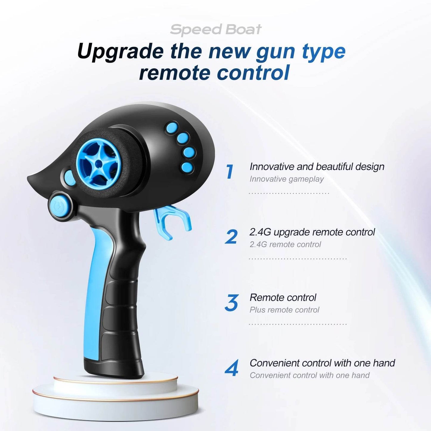 RC High-Speed 40 Km/h RC Boat with Dual Motors - Waterproof Remote Control Speedboat for Ages 14+ - ToylandEU