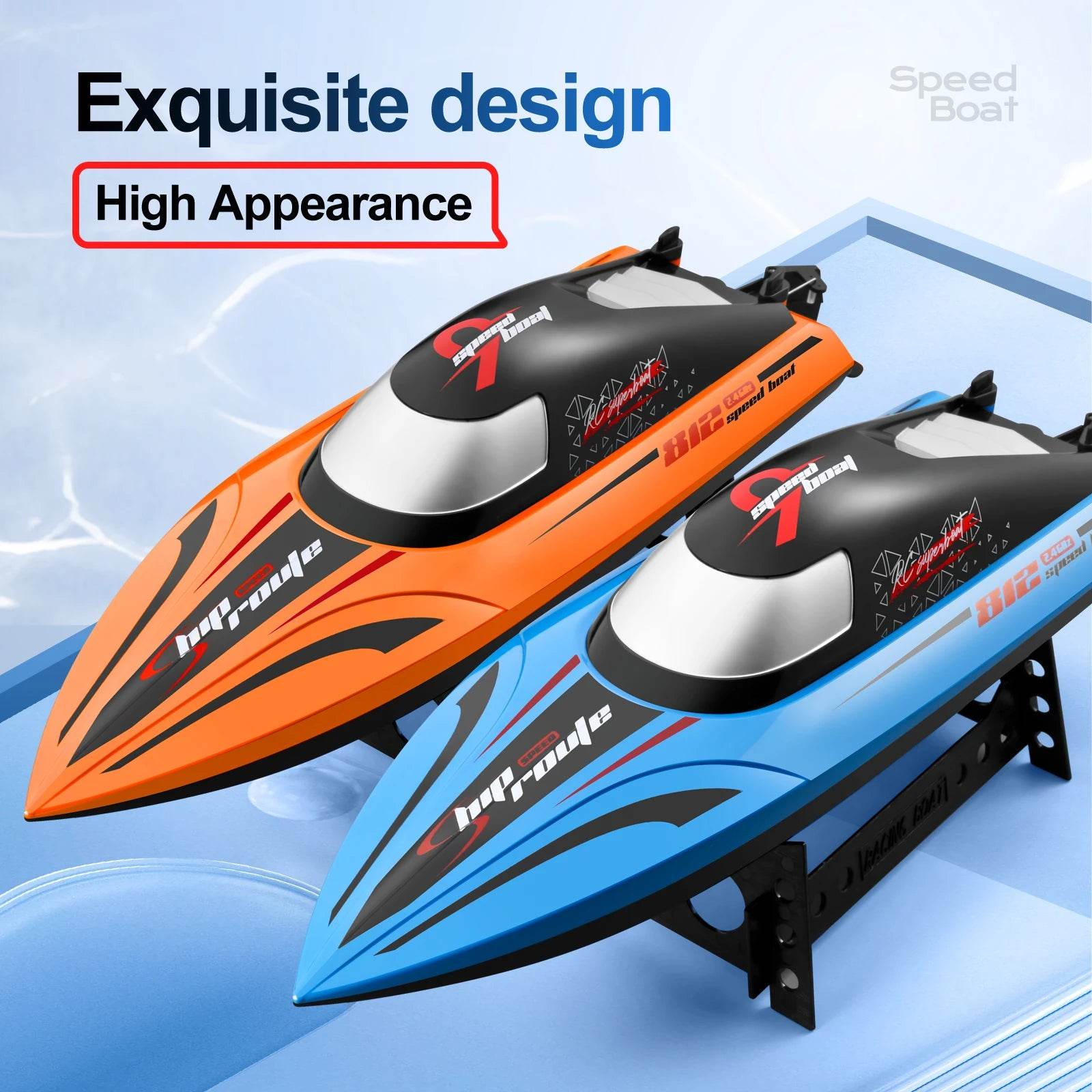 RC High-Speed 40 Km/h RC Boat with Dual Motors - Waterproof Remote Control Speedboat for Ages 14+ - ToylandEU