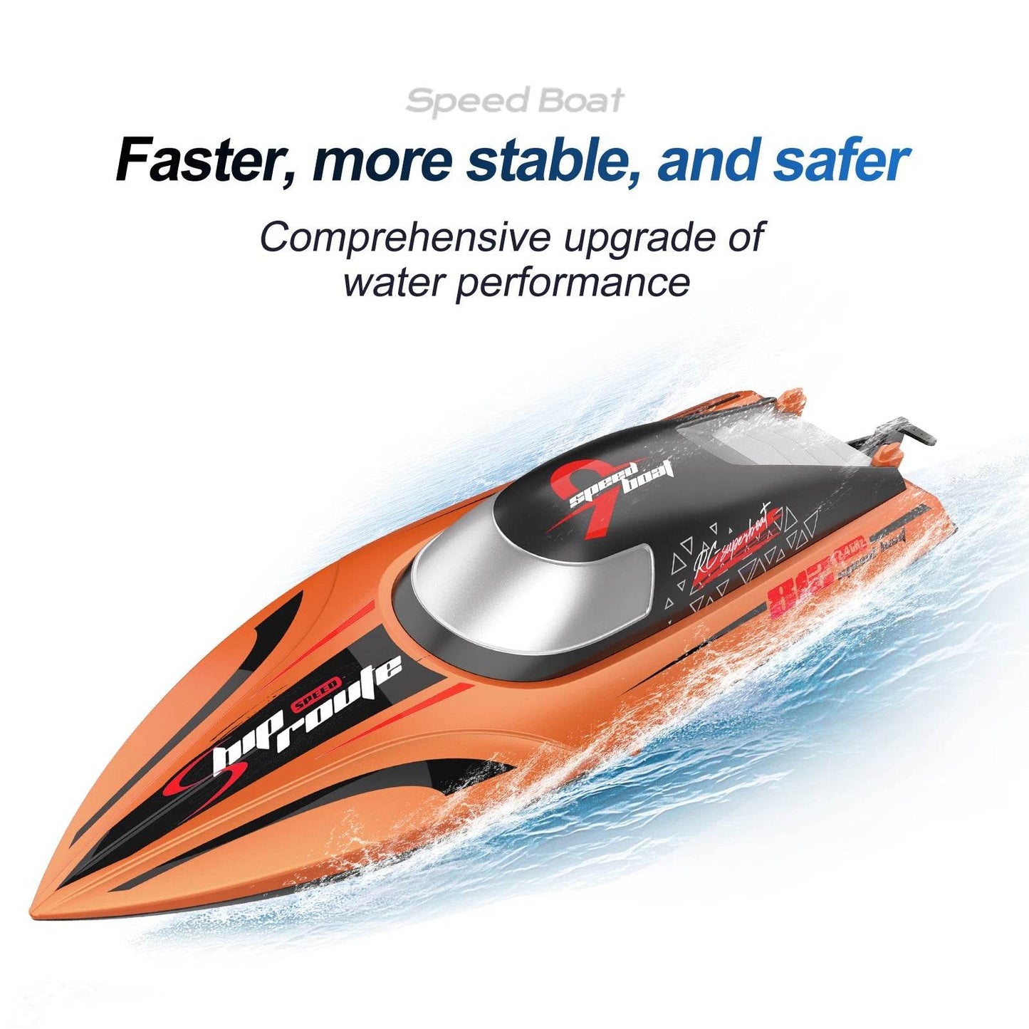 RC High-Speed 40 Km/h RC Boat with Dual Motors - Waterproof Remote Control Speedboat for Ages 14+ - ToylandEU