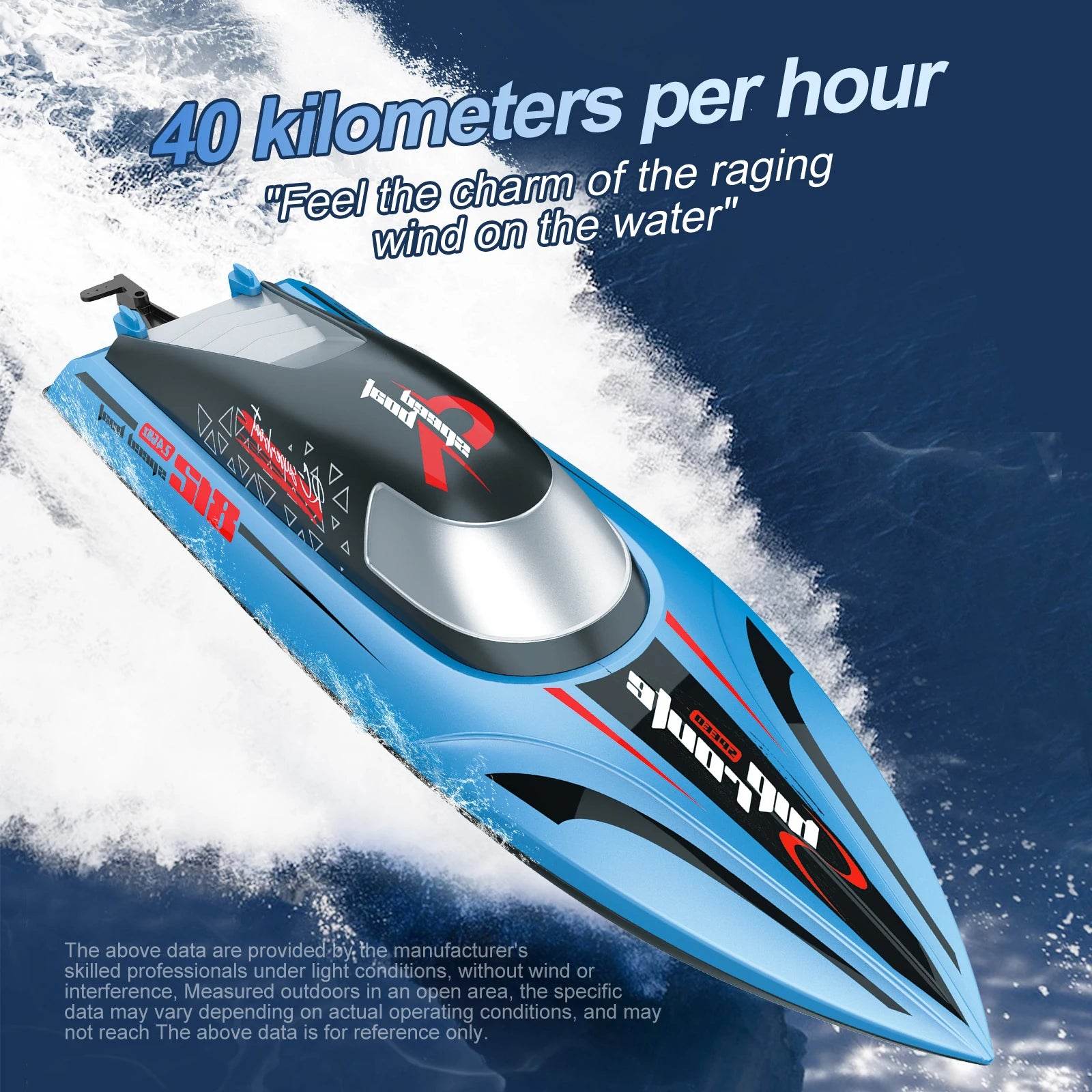 RC High-Speed 40 Km/h RC Boat with Dual Motors - Waterproof Remote Control Speedboat for Ages 14+ - ToylandEU