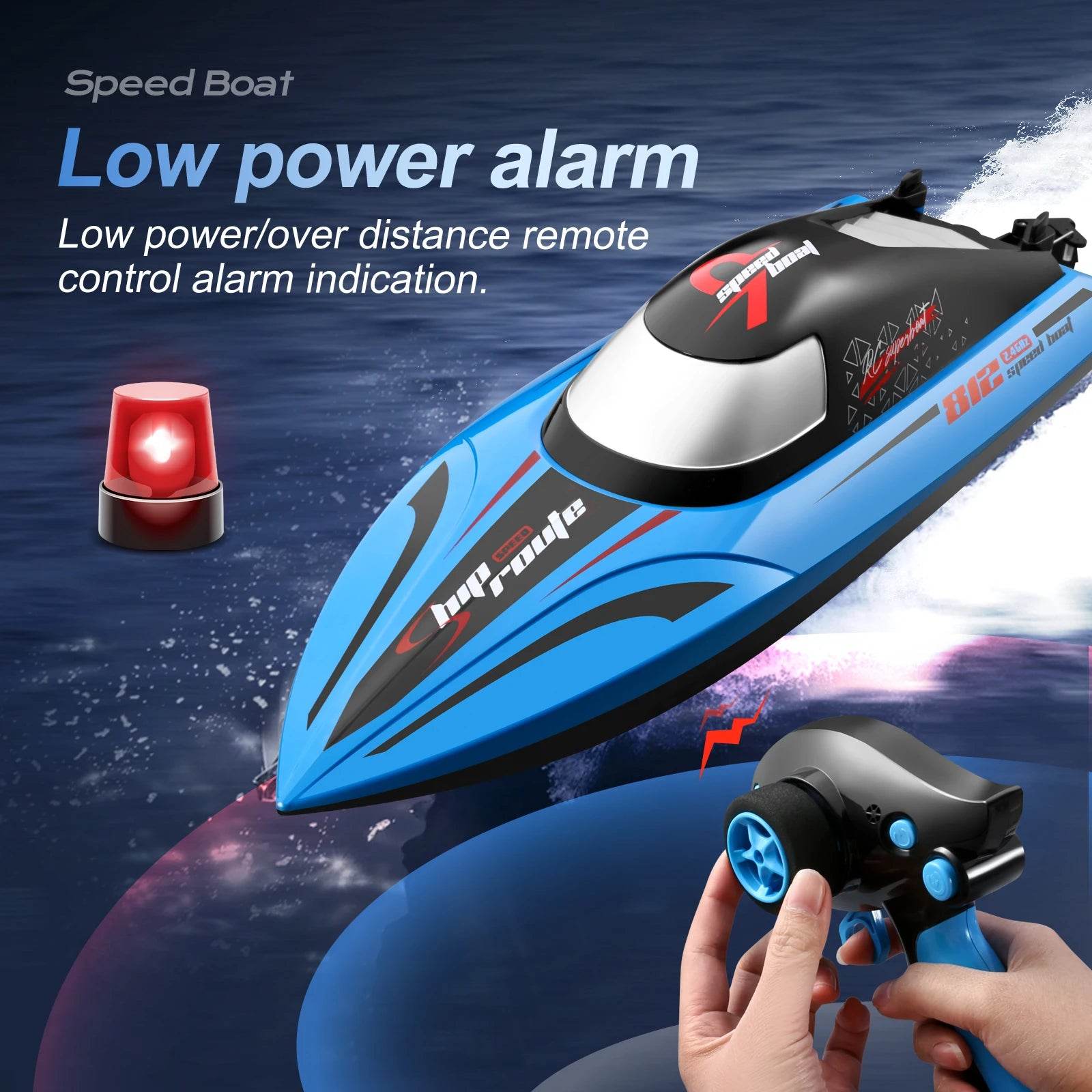 RC High-Speed 40 Km/h RC Boat with Dual Motors - Waterproof Remote Control Speedboat for Ages 14+ - ToylandEU