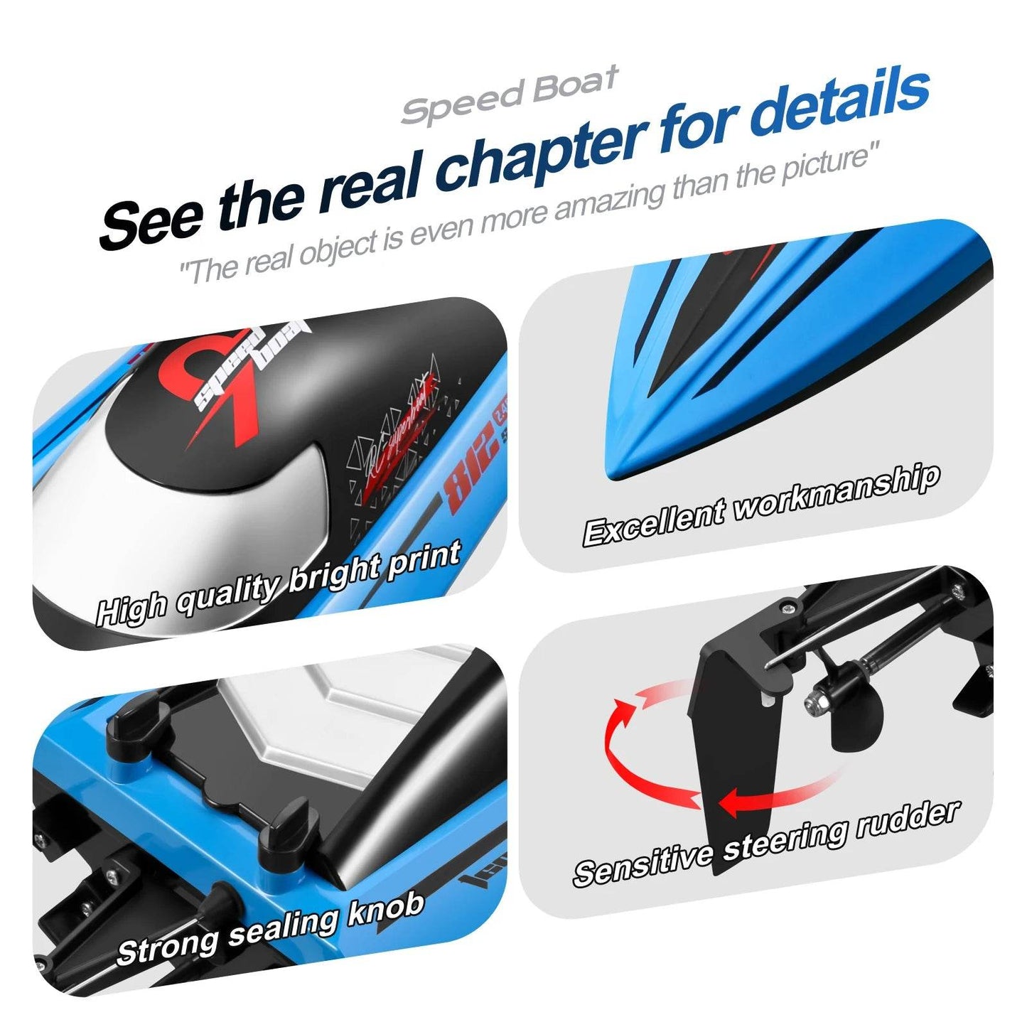 RC High-Speed 40 Km/h RC Boat with Dual Motors - Waterproof Remote Control Speedboat for Ages 14+ - ToylandEU