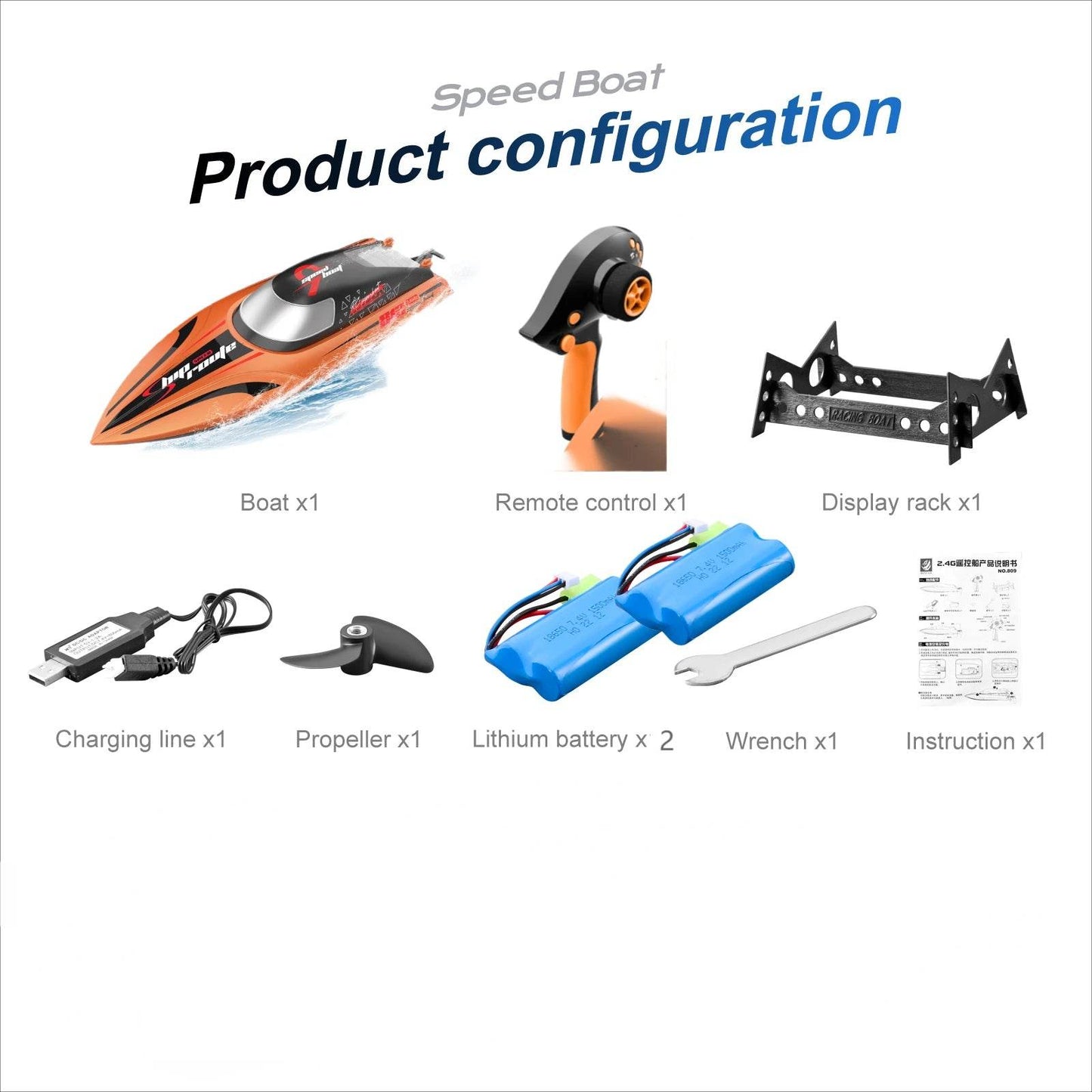 RC High-Speed 40 Km/h RC Boat with Dual Motors - Waterproof Remote Control Speedboat for Ages 14+ - ToylandEU