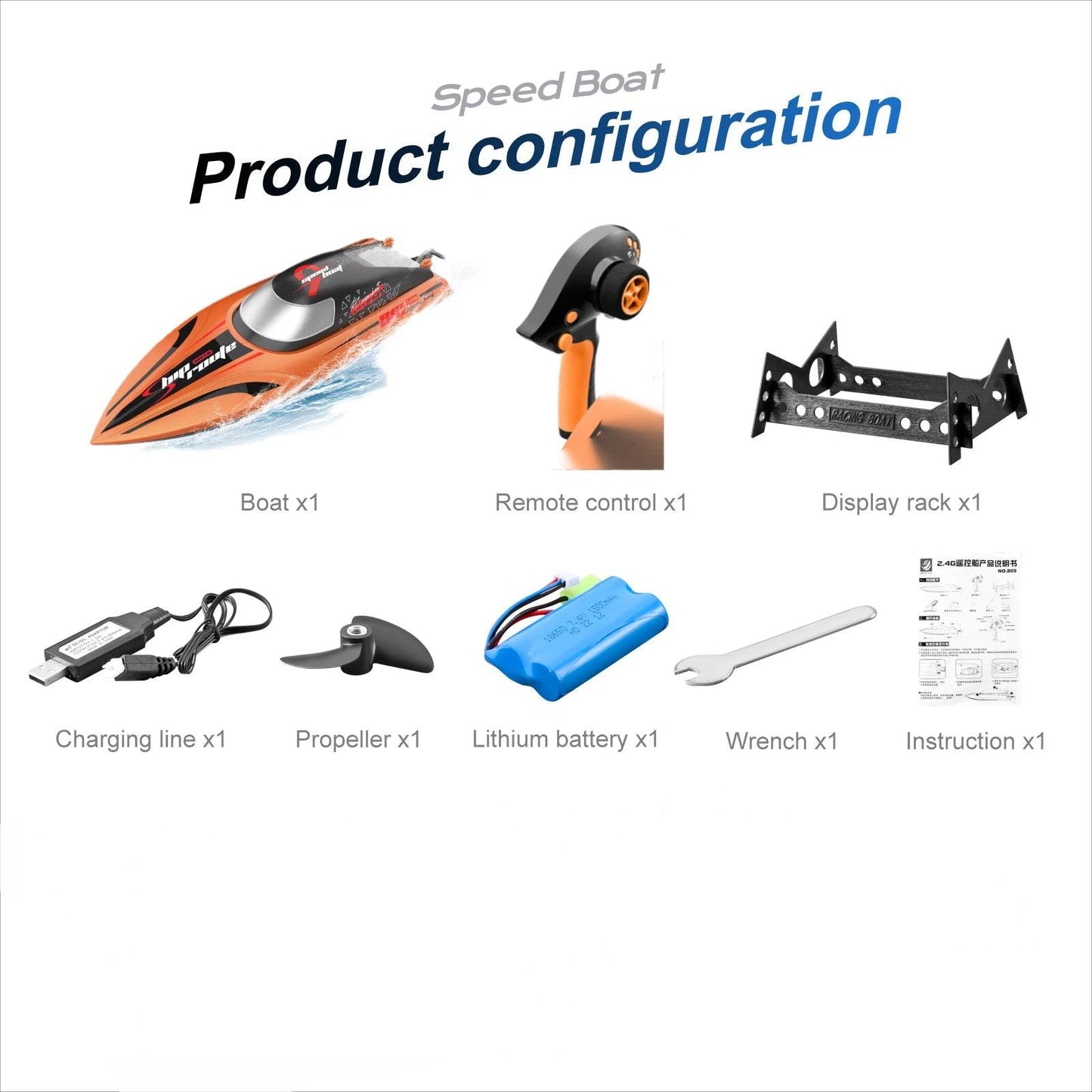RC High-Speed 40 Km/h RC Boat with Dual Motors - Waterproof Remote Control Speedboat for Ages 14+ - ToylandEU