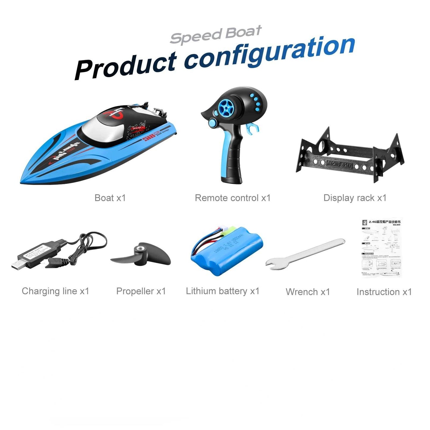 RC High-Speed 40 Km/h RC Boat with Dual Motors - Waterproof Remote Control Speedboat for Ages 14+ - ToylandEU