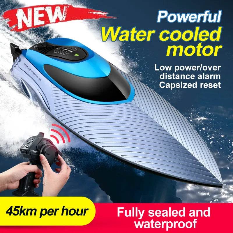 RC High-Speed 45KM/H Remote-Controlled RC Boat for Kids - 36cm Rechargeable Water Racer - ToylandEU