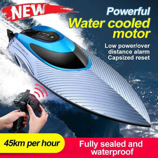 RC High-Speed 45KM/H Remote-Controlled RC Boat for Kids - 36cm Rechargeable Water Racer - ToylandEU