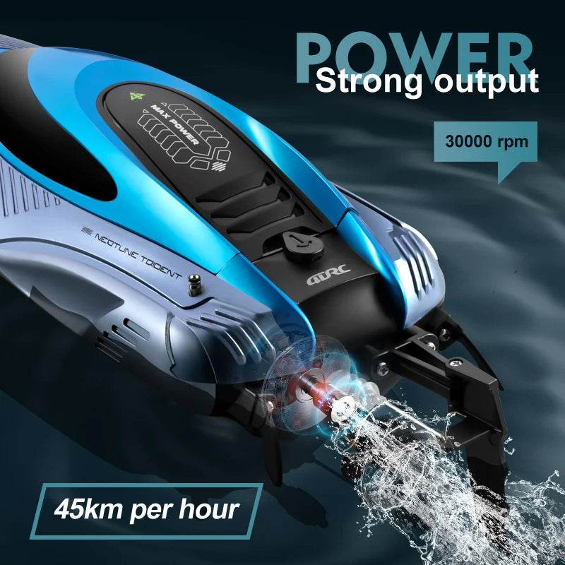 RC High-Speed 45KM/H Remote-Controlled RC Boat for Kids - 36cm Rechargeable Water Racer - ToylandEU