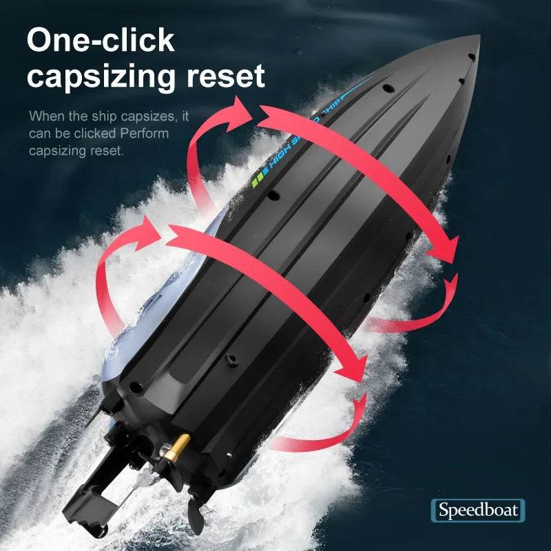 RC High-Speed 45KM/H Remote-Controlled RC Boat for Kids - 36cm Rechargeable Water Racer - ToylandEU