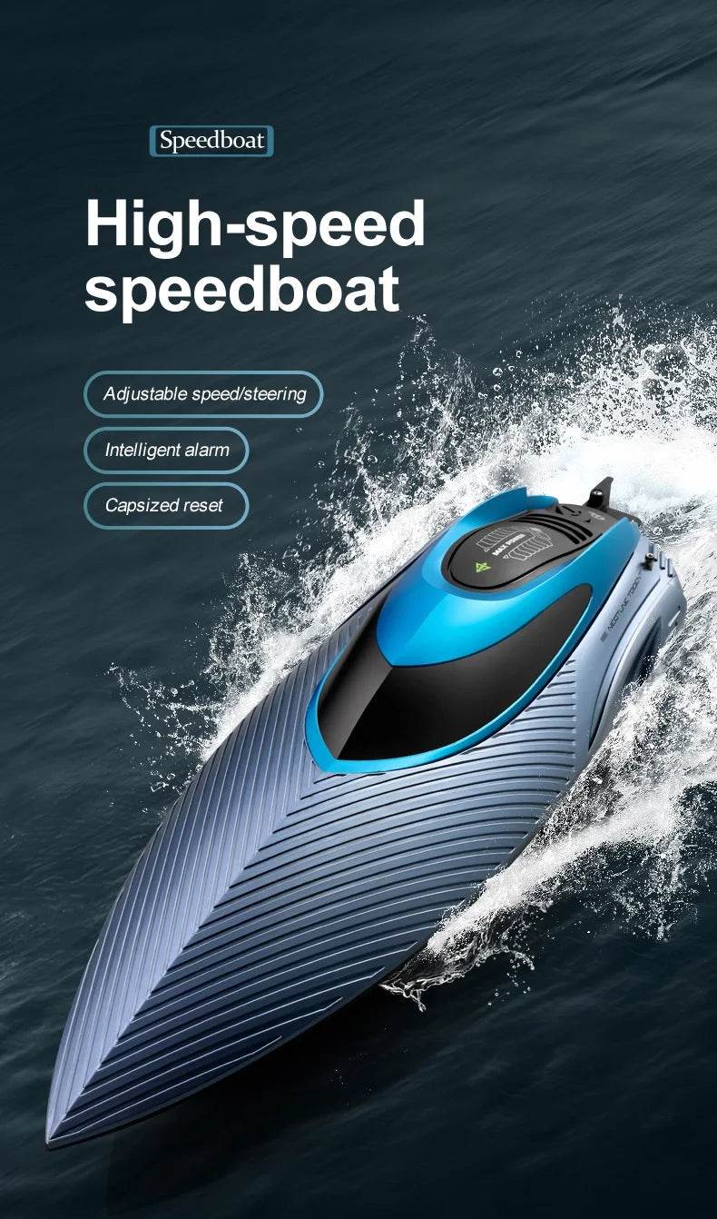 RC High-Speed 45KM/H Remote-Controlled RC Boat for Kids - 36cm Rechargeable Water Racer - ToylandEU
