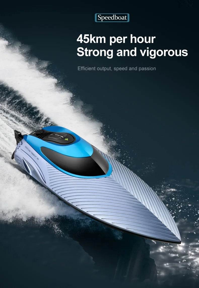 RC High-Speed 45KM/H Remote-Controlled RC Boat for Kids - 36cm Rechargeable Water Racer - ToylandEU