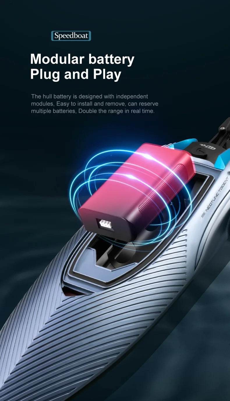 RC High-Speed 45KM/H Remote-Controlled RC Boat for Kids - 36cm Rechargeable Water Racer - ToylandEU