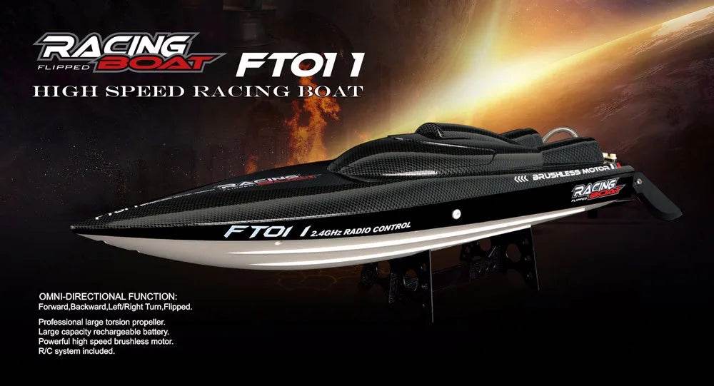 RC High-Speed 50km/h 65CM FT011 Brushless RC Racing Boat with Water Cooling - Ready-to-Run 2.4GHz Gift for Kids - ToylandEU