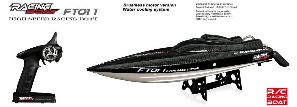 RC High-Speed 50km/h 65CM FT011 Brushless RC Racing Boat with Water Cooling - Ready-to-Run 2.4GHz Gift for Kids - ToylandEU