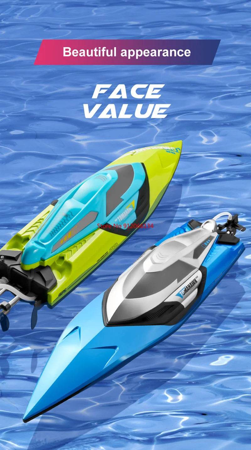 RC High-Speed 70KM/H RC Racing Boat - Double-Layer Waterproof Remote Control Yacht with Capsize Reset & Water Cooling System, 50CM Oversized Design - ToylandEU
