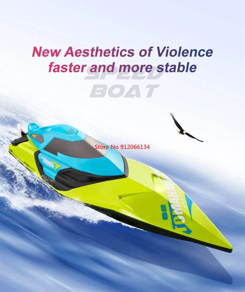 RC High-Speed 70KM/H RC Racing Boat - Double-Layer Waterproof Remote Control Yacht with Capsize Reset & Water Cooling System, 50CM Oversized Design - ToylandEU
