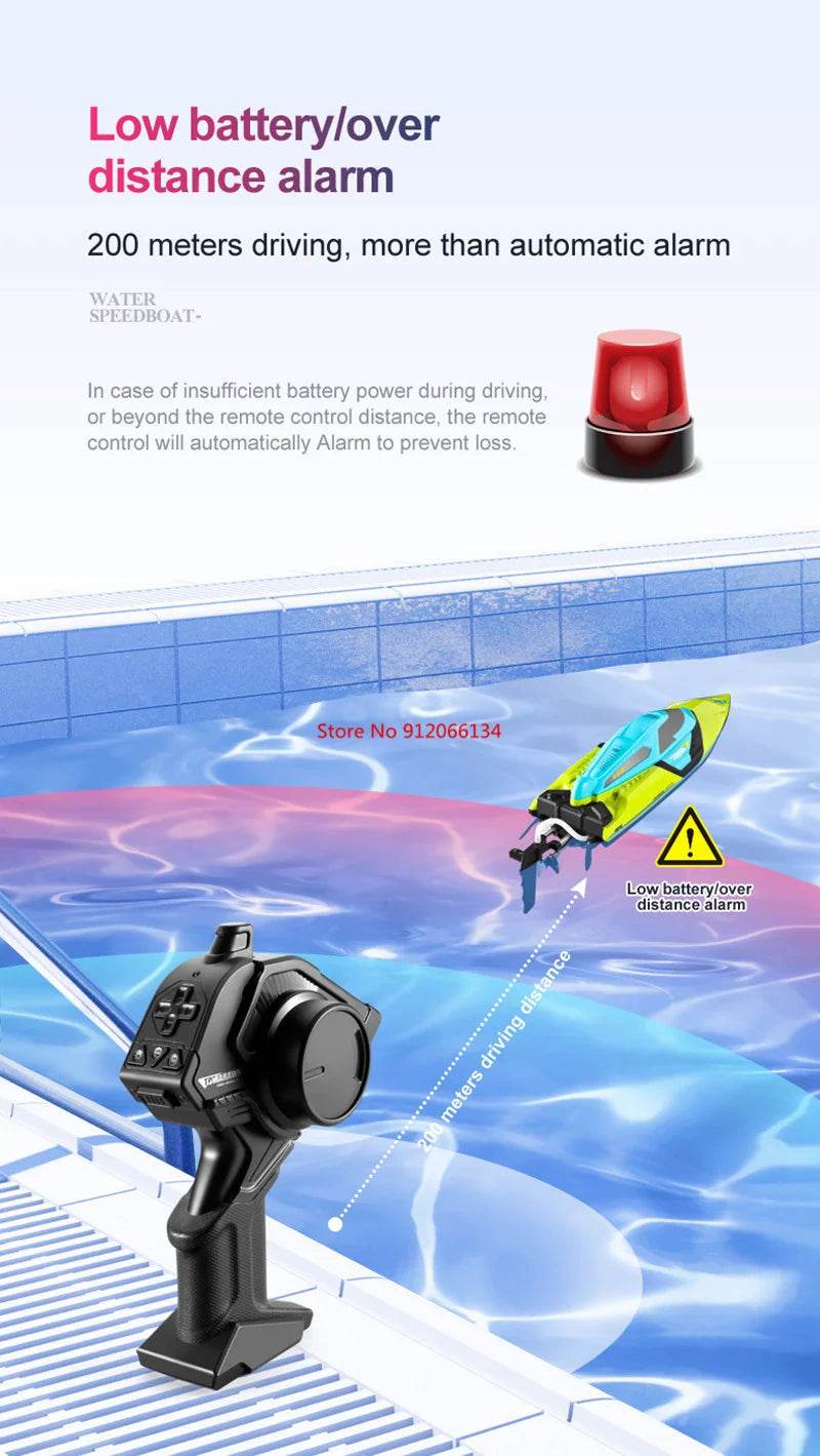 RC High-Speed 70KM/H RC Racing Boat - Double-Layer Waterproof Remote Control Yacht with Capsize Reset & Water Cooling System, 50CM Oversized Design - ToylandEU